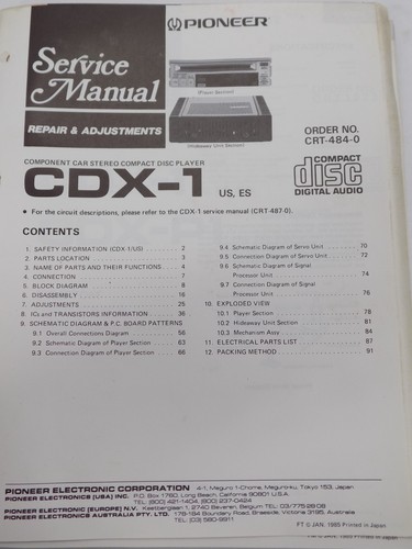 Pioneer cdx component - pioneer, cdx-1